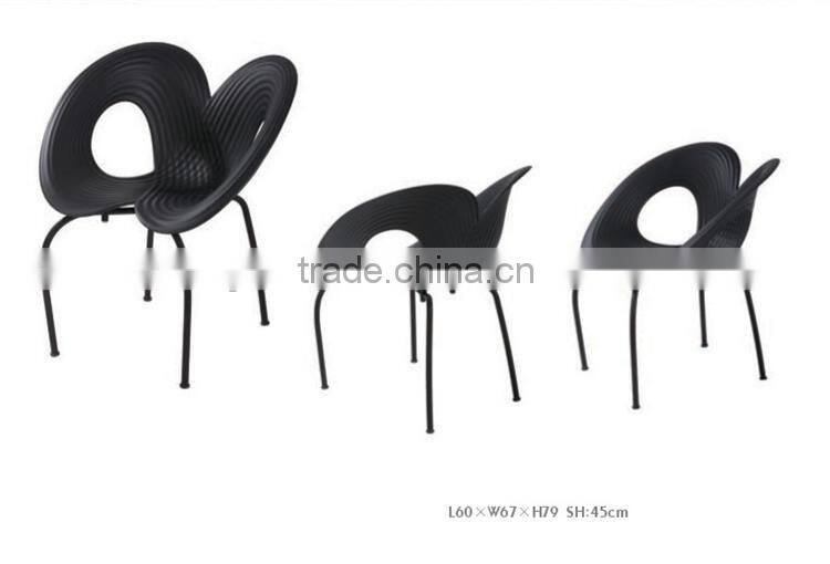 Modern Butterfly Shaped Dining Chairs Plastic Chairs with Metal Legs