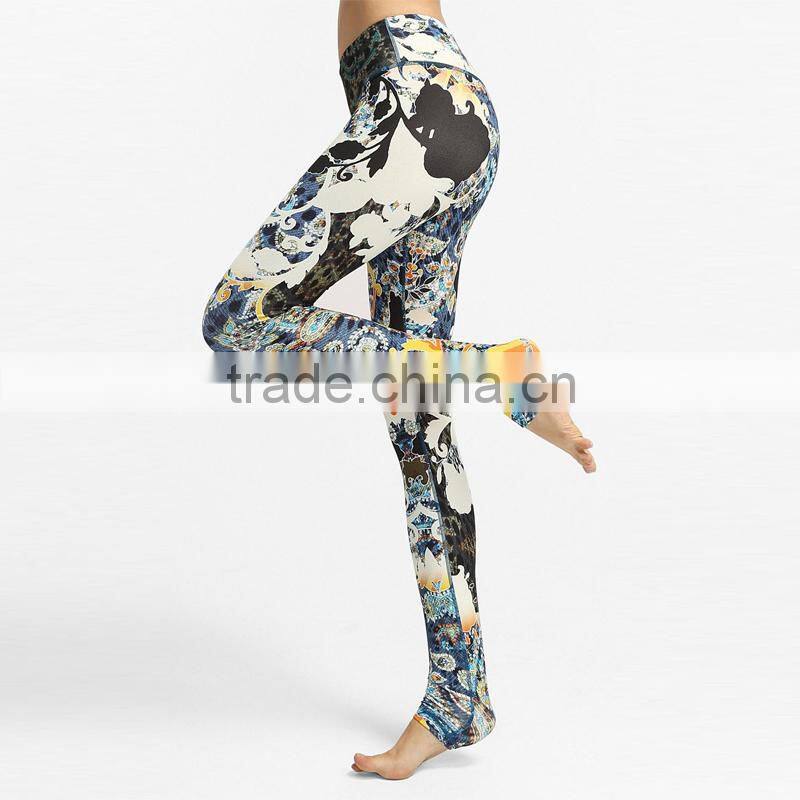 2016 new sublimation yoga pants/colorful sublimation yoga capri/women sexy legging