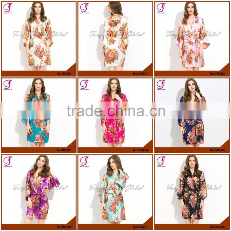 FUNG 300202 New Women Floral plus size bathrobes