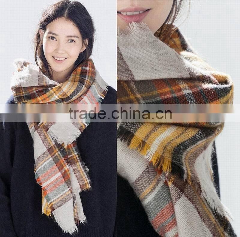 tartan scarf beige tartan plaid scarf