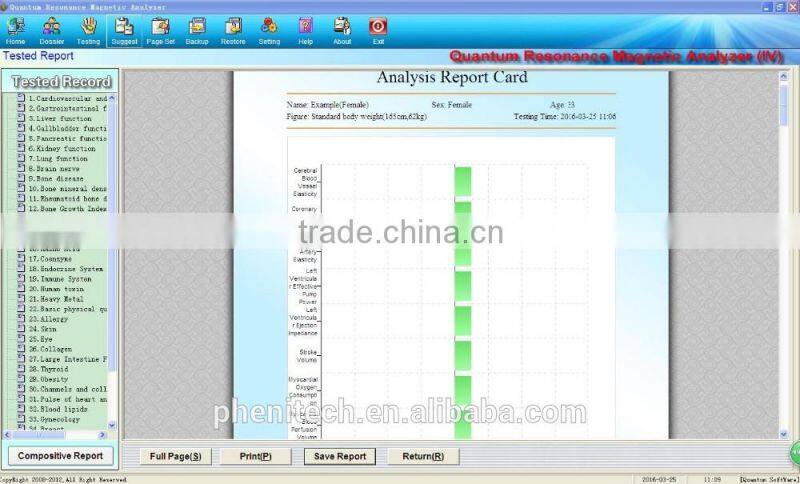 CE.ROHS 4th generation quantum body health analyzer machine 45 reports