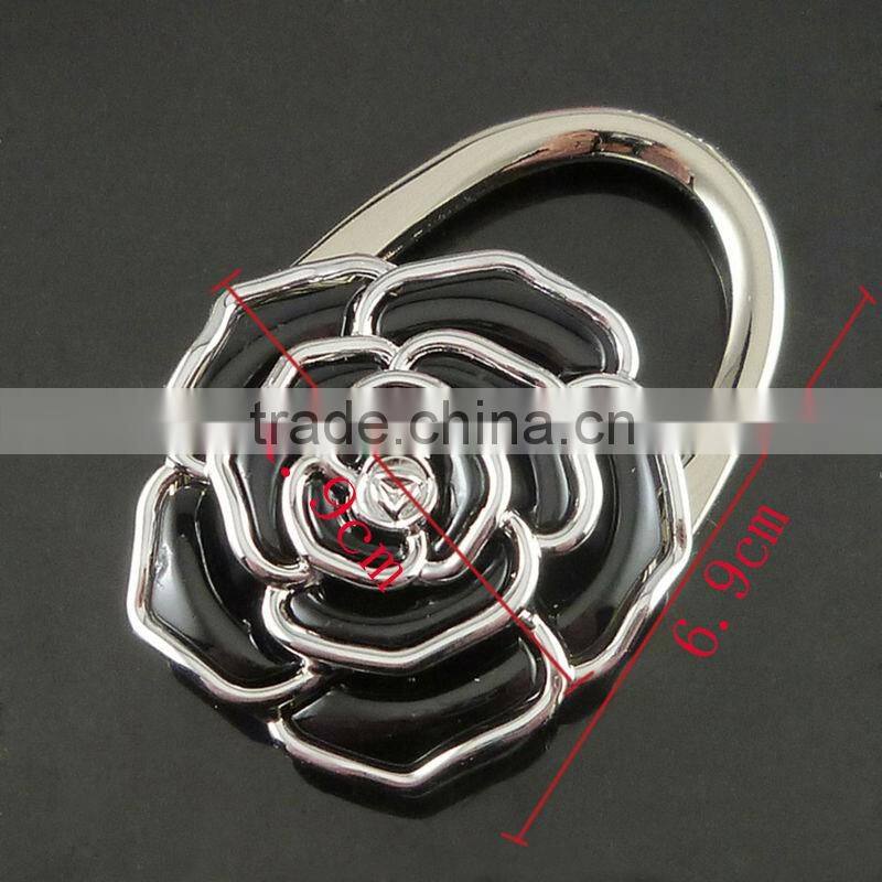 2016 New Rose Flower scarf Folding Purse Handbag Bag Accessories/ Table top bag holder tea bag Hanger
