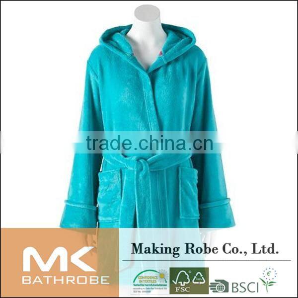 100% polyester Material promotional bathrobe with hood