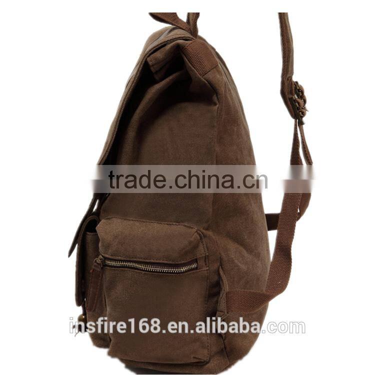2016 canvas leather backpack leisure mens messenger bag