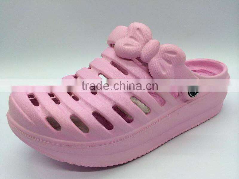 2015 cute bowknot design eva clogs high heels platform ladies sandals good quality