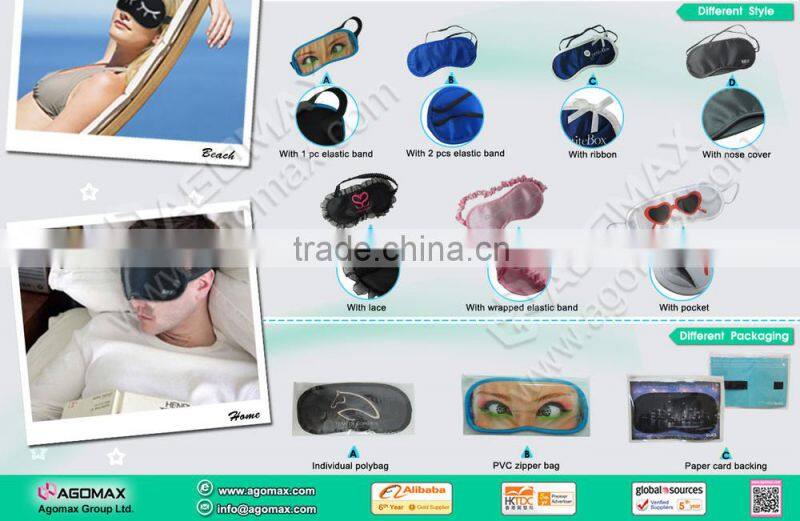 Customized OEM Sleeping Satin Eyeshade With Pocket