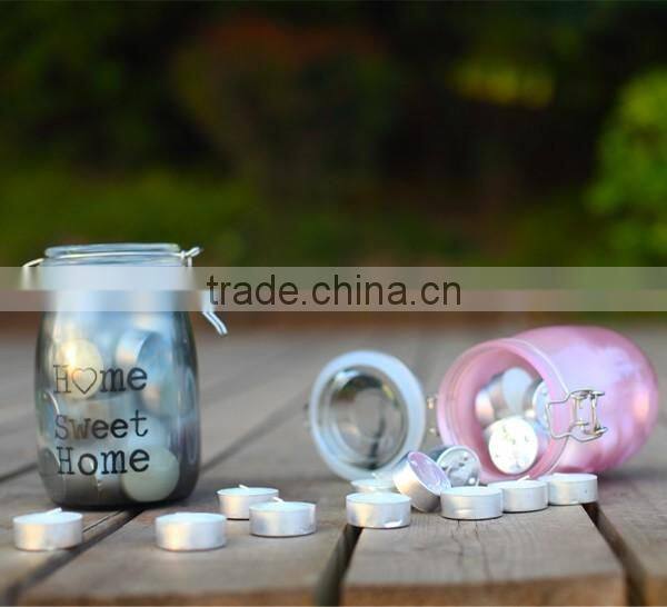 wholesale decorative round glass candle jars and lids for wedding tablet centerpieces