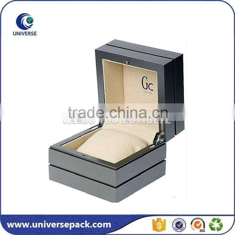 Hot sale custom black wood pendant box with brown bottom cover