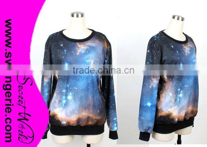 Women's hoodies Jumper Blue SKY Sweaters Galaxy Space Digital Printed Pullover Sweatshirts