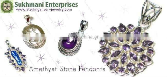 925 sterling silver lapis semi precious gemstone pendant jewelry