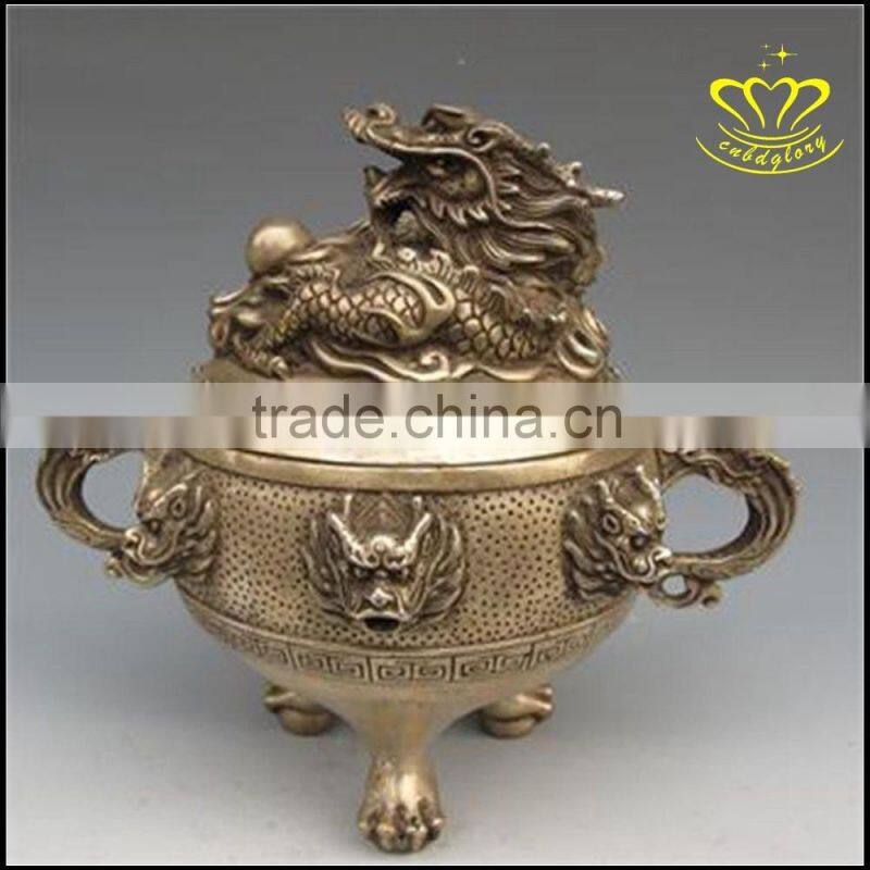 The bronze censer Temple round rectangle copper incense burner