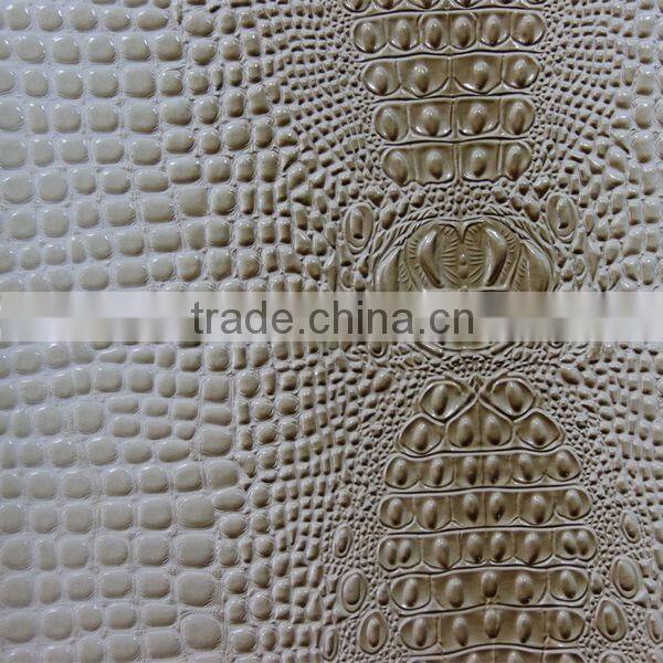 PVC leather for sofa upholstery fabric usage with crocodile emboss