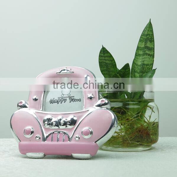 Wholesale cute angela baby birthday picture frames pink color and sliver plating