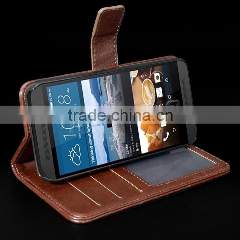 Brown leather wallet case for Blackberry Leap case
