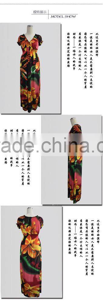 Europe and Bohemia 2016 large size women dress silk print dress skirt beach holiday
