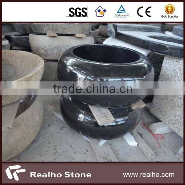 absolute black granite stone handbasin