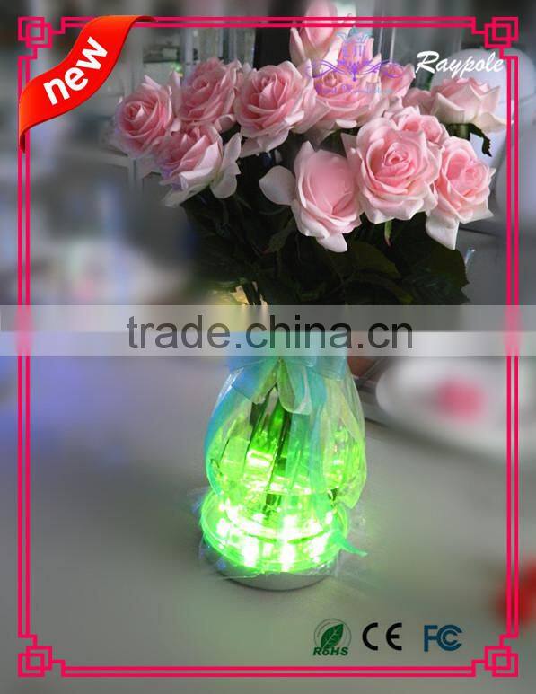 Remote controlled light base multi-color vase light for led table centerpiece
