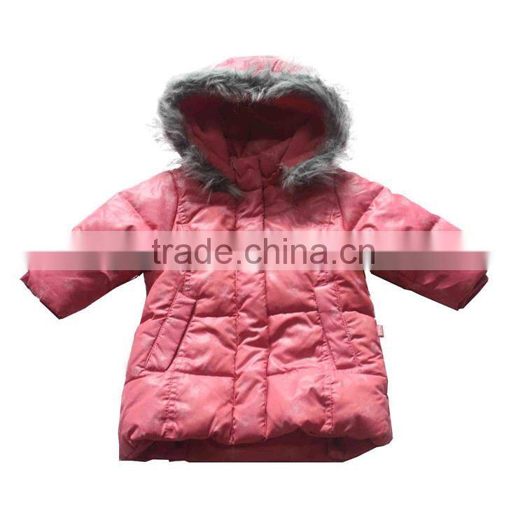 down coat of girls polyester fabric print baby wear