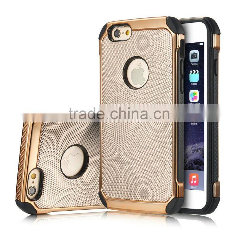 Electroplating Metal Cover Hybird TPU+PC Hard Case Shockproof Armor Back Case for iPhone 6 6s 6s Plus Samsung s7 s7edge