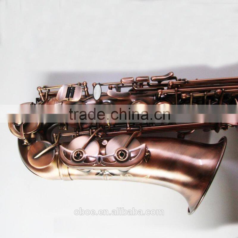 Professional woodwind musical instrument alto saxophone with antique surface finish wholesale
