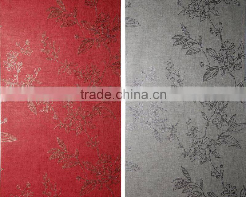 decoration materials embossed effect pvc wallpaper