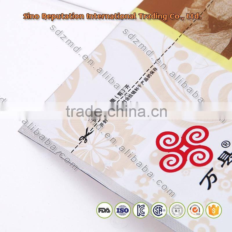 High Quality chinese plastic Tea packaging Bag with zipper top