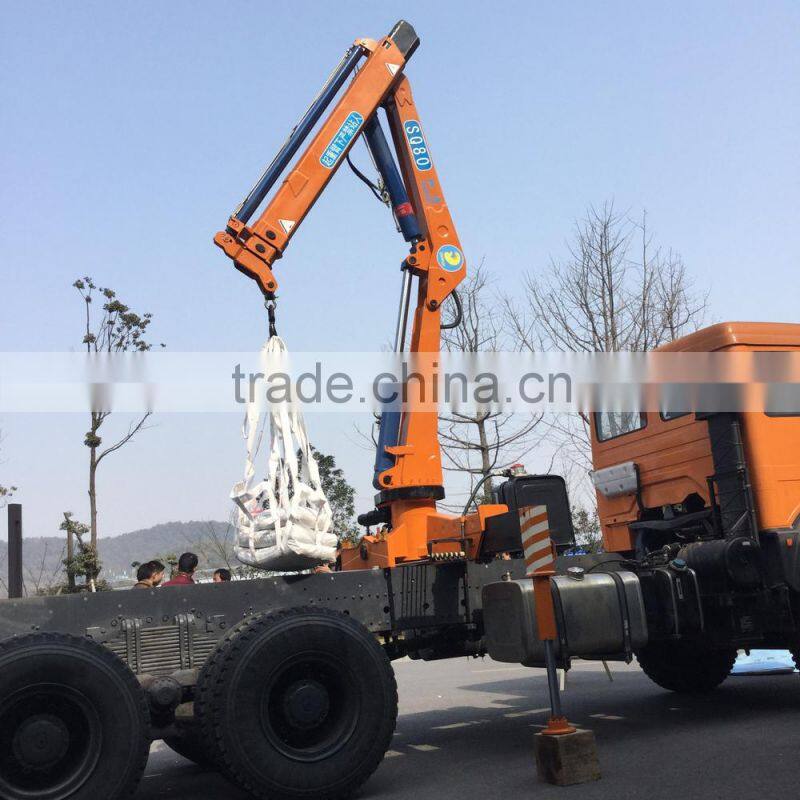 3.2ton knuckle boom Crane and Accessories,SQ80ZB2, hydraulic truck mounted crane.