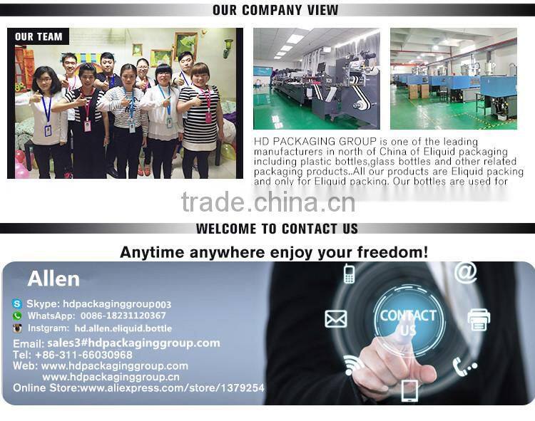 HD e liquid bottle with childproof lid e juice bottle plastic bottle clear PET bottle ecig oil bottle