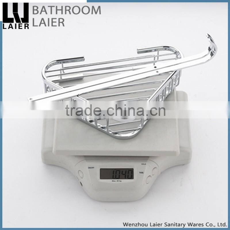 Classic-Style Simple brass chrome finishing wall mounted brassbathroom accessories double corner basket