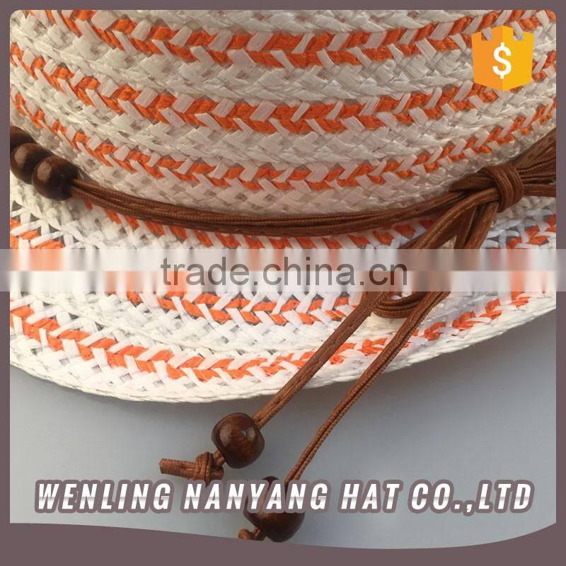 Unisex Paper Straw Cheap Fedora Hat Custom Logo Band/Ribbon/Rope Hat