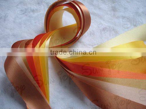 Beautiful slit edge grey satin ribbon gift wrap ribbon