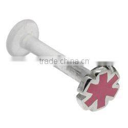 Acrylic flexible push-in labret studs body piercing jewelry