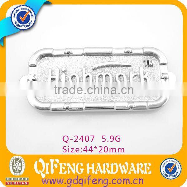 2014 Zinc alloy rectangular fashion engraved logo,luggage tag, metal logo