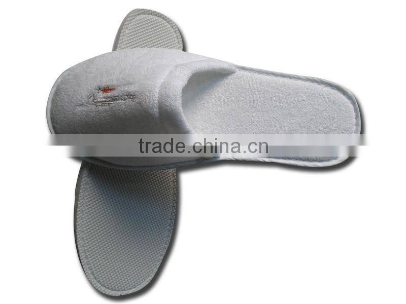 poly terry washable closed toe hotel slipper
