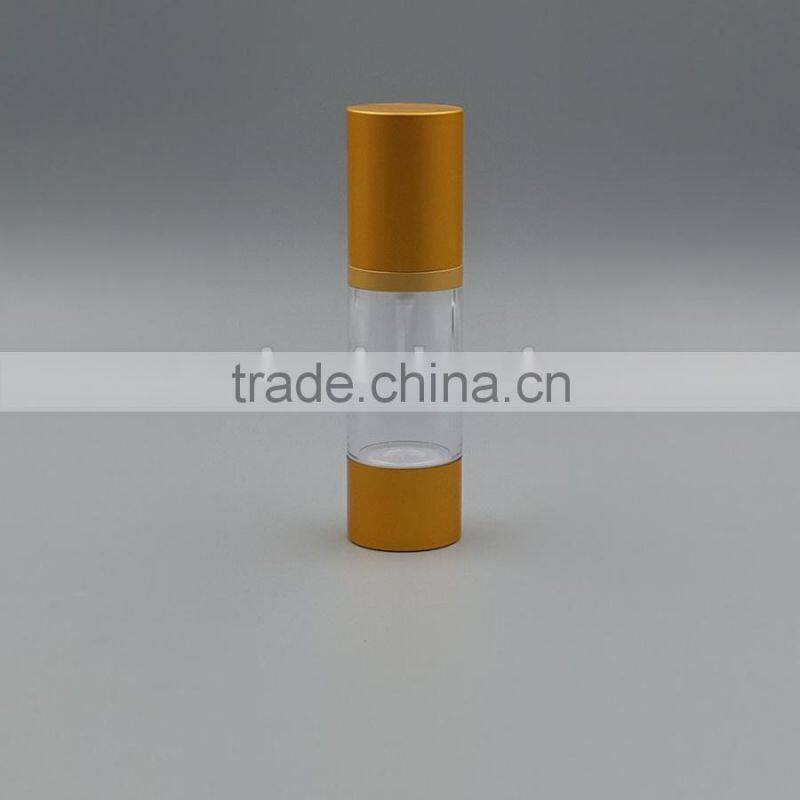cosmetic airless bottles for cream silver airless bottle with pump cap