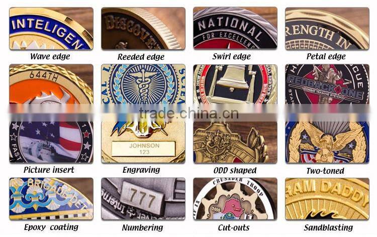 OEM/ODM offered national engraved customized design iron material souvenir matte gold plated challenge coin