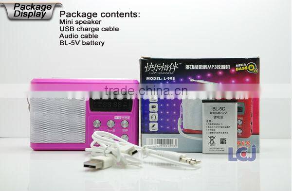 2015 mini active speaker with rechargeable battery