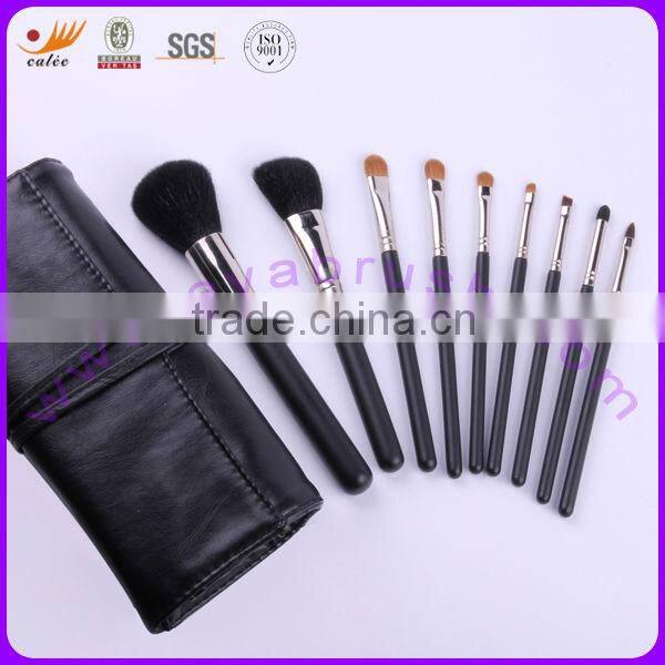 9pcs makeup brush travel set with copper ferrule