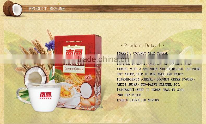coconut milk flavored instant cereal for Nutrition breakfast