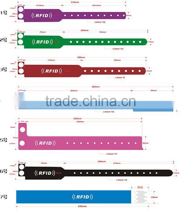 One Time Use ISO 14443A MF Classic 4K S70 NFC Paper Wristband