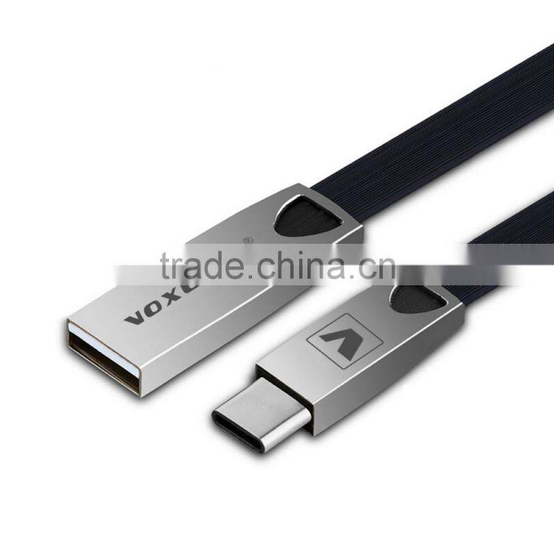 Voxlink 2017 New 5V 1A Zinc Alloy flat Fast Charging Data Sync usb Cable for iPhone 6 6s Plus 5s 5 iPad mini/Samsung/HTC