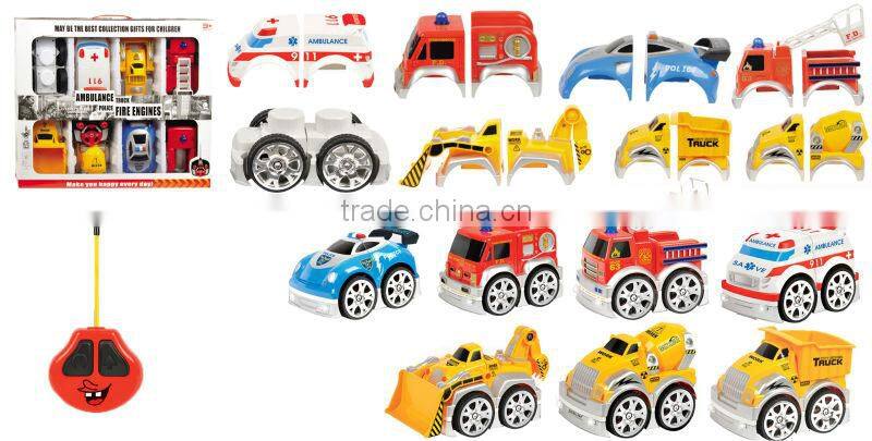 4 channel remote control concrete mixer truck toy self assemble toys