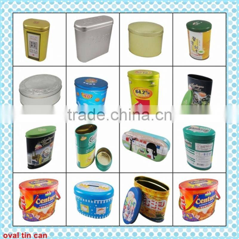 Factory manufacture oval tea tin box