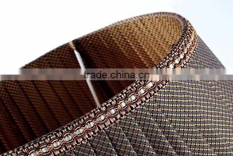 Brown lampshade clear K9 crystal table lamp with plated metal lampstand