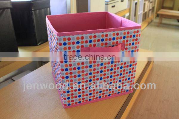 Colorful Dots Printing Non-woven Storage Bin