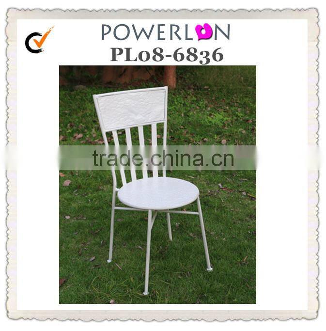 Antique Black Foldable Wrought Iron Mosaic Chair