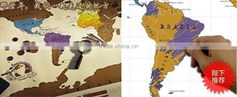 CT-483 2016 Creative Fashion New Design Hard Paper World Map for Travel Decorative World Map