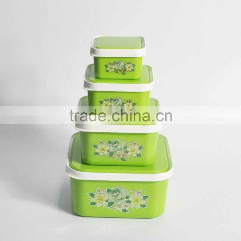 High quality stackable 4 pieces pp plastic food container set with lock for sale