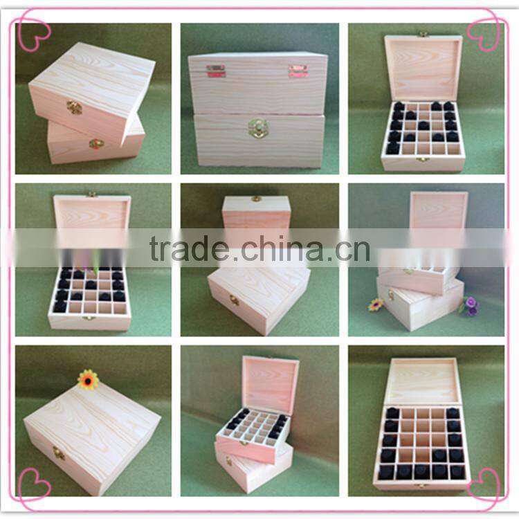 Upscale recycled decorative discount enjoyable Essential oil wooden storage box for 8 small 5 ML bottles with hinges wholesale