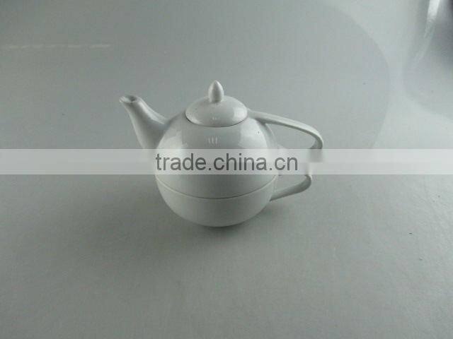 Stocked white round ceramic tea pot, coffee pot, tea set